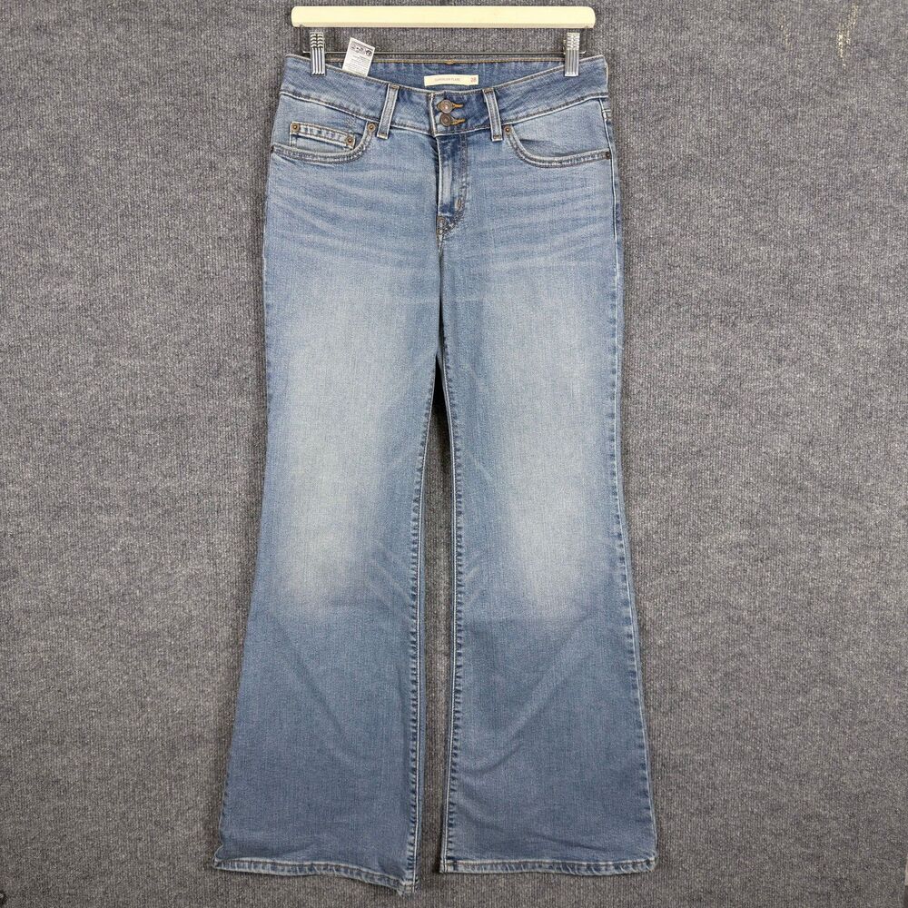 Levis Women's Superlow Flare Jeans 28x32(30x31) Blue Stretch Denim Rodeo Cowgirl